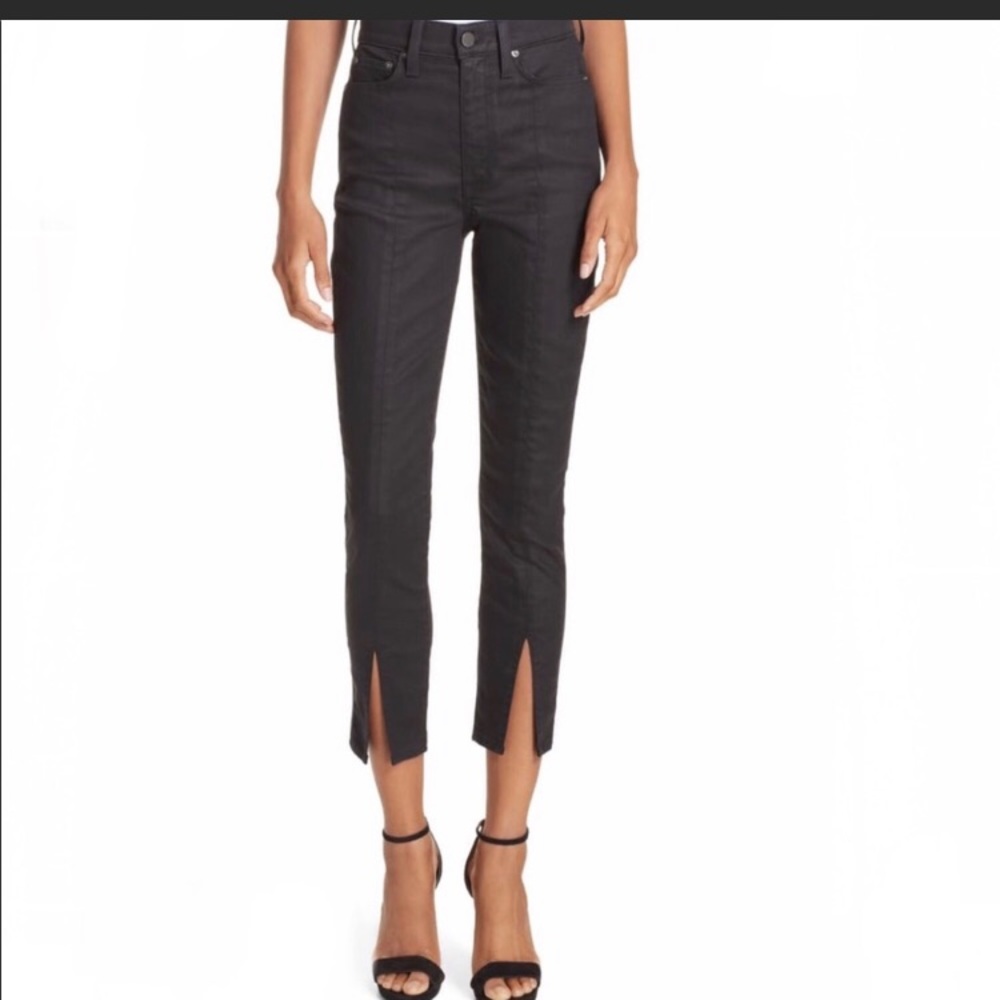 Alice + Olivia Good High-Waisted Slit Jeans